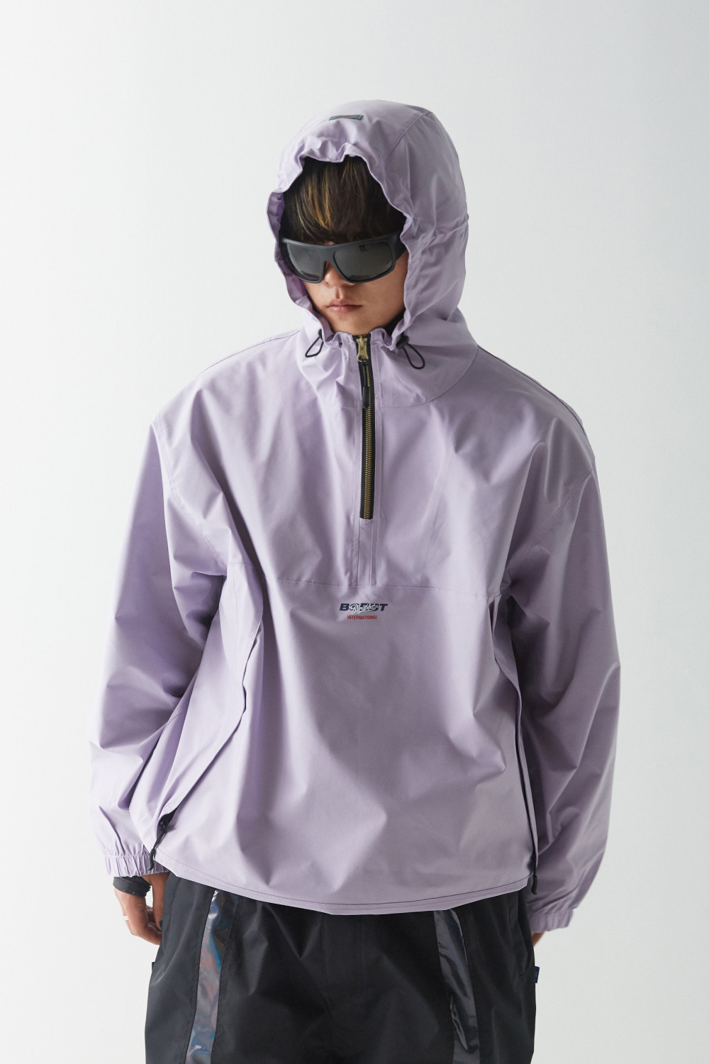 MUSINSA | BSRABBIT BSM Stretch Hooded Anorak Jacket Pastel Purple